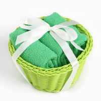 Набор махровых декоративных салфеток Этель "Вид 1" 30х30см-3шт, цвет зеленый, 100% хлопок Набор махровых декоративных салфеток Этель "Вид 1" 30х30см-3шт, цвет зеленый, 100% хлопок