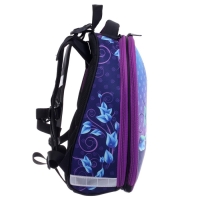 Рюкзак каркасный школьный 38 х 30 х 16 см, эргономичная спинка, Stavia "Тильда", голубой/сиреневый/серый