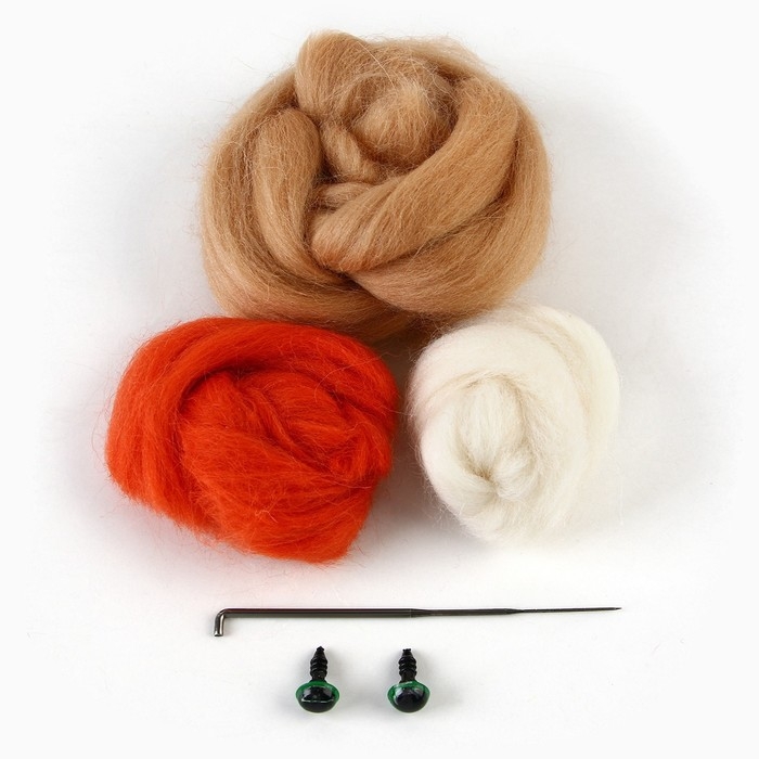 Валяние из шерсти. Игрушка &laquo;Зайчик с морковкой&raquo;, набор для творчества