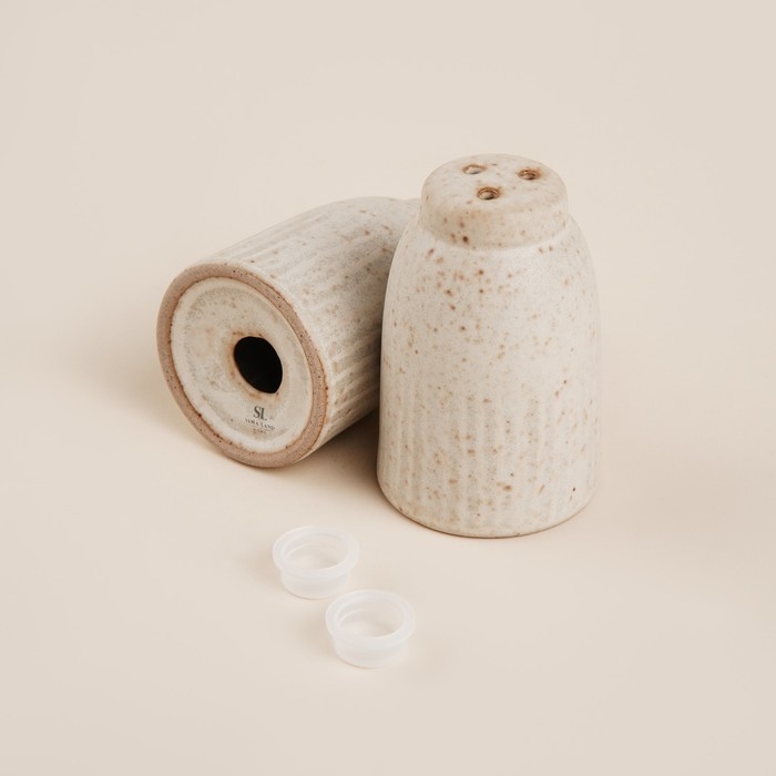 Набор для специй керамический SL Home &laquo;Виенто&raquo;, 2 предмета: солонка 80 мл, перечница 80 мл, цвет бежевый