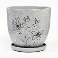 Горшок цветочный "Цветение" серый, 4,7 л Горшок цветочный "Цветение" серый, 4,7 л