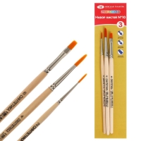 Набор кистей Синтетика 3 штуки, ЗХК "Цветик", №10, (круглые №: 2,4; плоская №: 6), 391291405