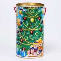 Новый год. Подарочная коробка, тубус &laquo;Новогодние музыканты&raquo; 120х220мм .