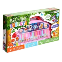 Пианино &laquo;Весёлые зверята&raquo;, звук, цвет розовый