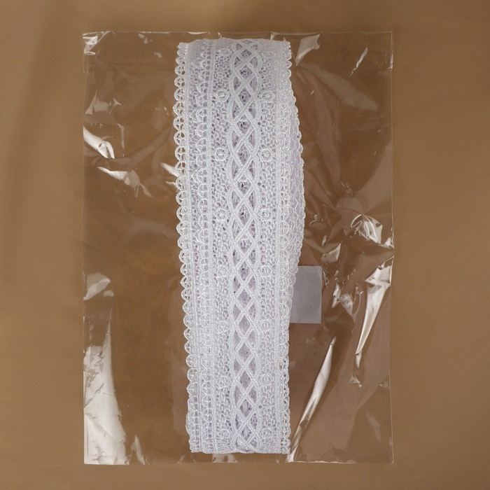 Кружево гипюровое, 40 мм &times; 11 &plusmn; 1 м, цвет белый