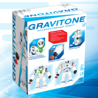 Робот GRAVITONE, свет, звук, стреляет, на батарейках, русская озвучка, цвет МИКС