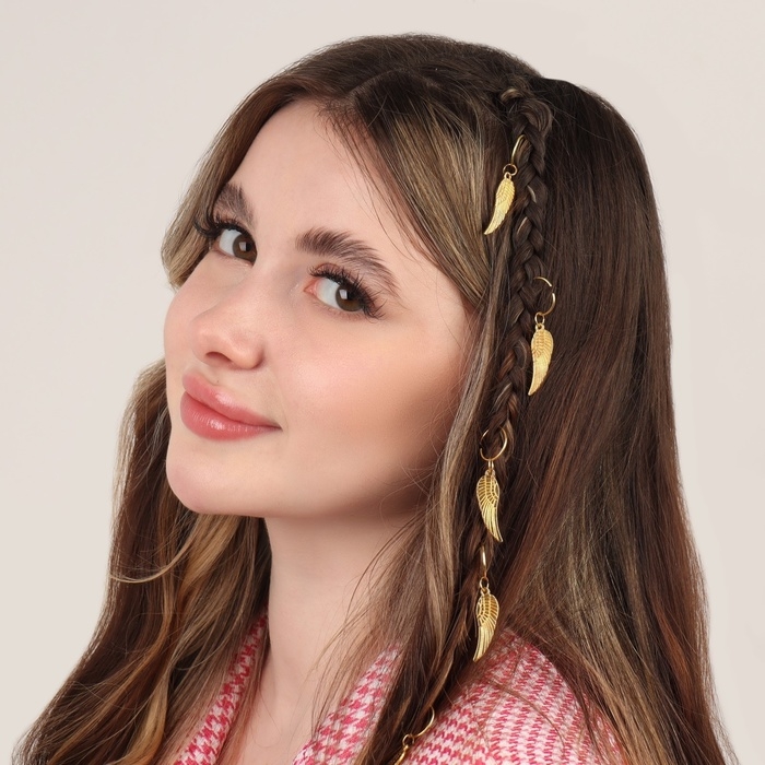 Пирсинг для волос «Крылья», 4,1 × 1 см, 10 шт, цвет золотистый Пирсинг для волос «Крылья», 4,1 × 1 см, 10 шт, цвет золотистый