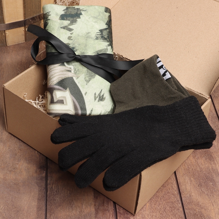 Набор подарочный Набор подарочный "23 февраля" плед, носки, перчатки