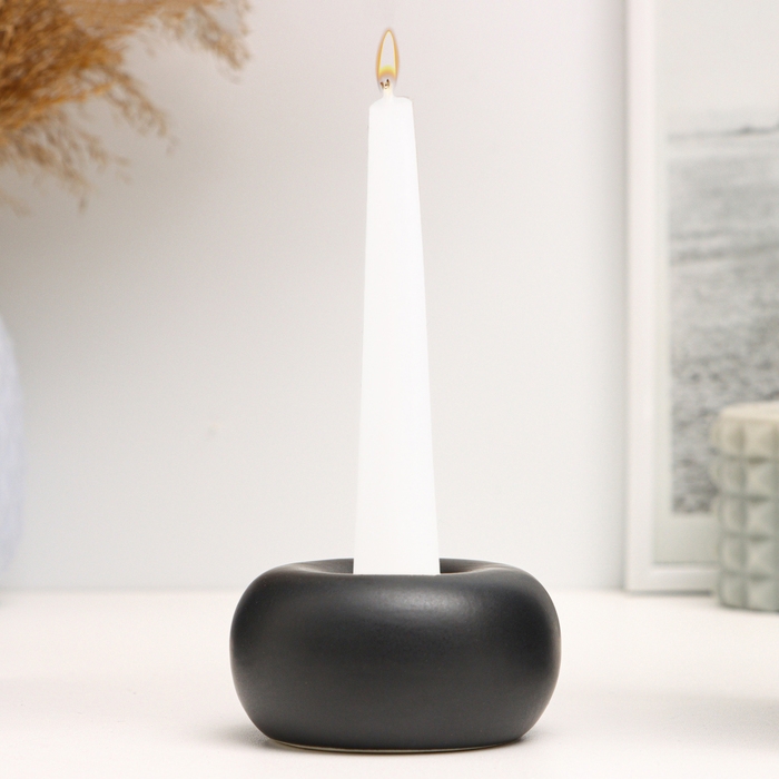 Подсвечник Подсвечник "Эдвард" черный глянец, 4х7х7см