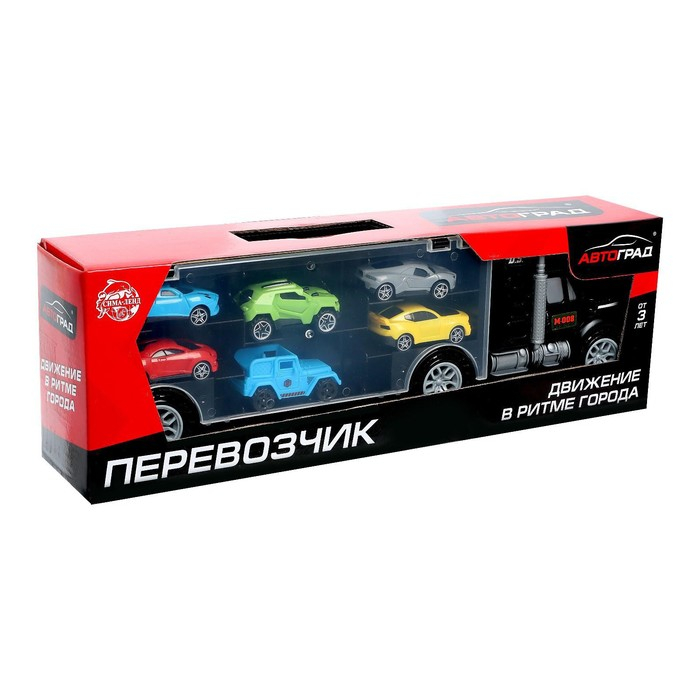 Грузовик &laquo;Перевозчик&raquo;, с 6 гоночными машинами