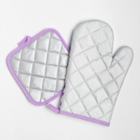 Кухонный набор Доляна &laquo;Романтика&raquo;, прихватка 17*17 см, рукавица 26*16 см,100% п/э