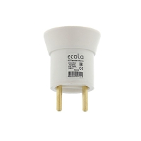 Переходник Ecola, вилка-патрон, Е27, 40 х 55 мм, белый Переходник Ecola, вилка-патрон, Е27, 40 х 55 мм, белый