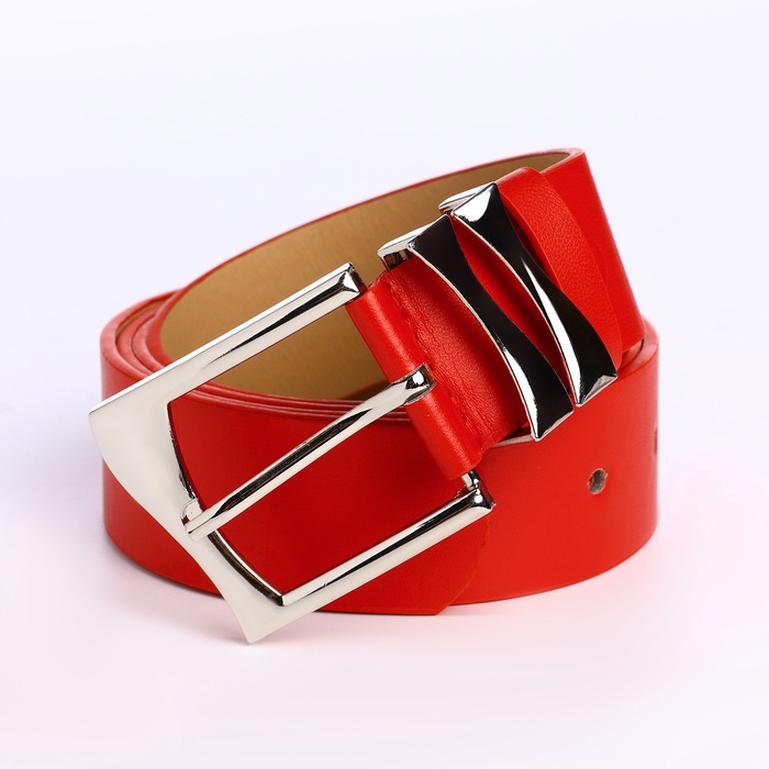 Ремень женский, ширина 3,3 см, пряжка металл, цвет красный Ремень женский, ширина 3,3 см, пряжка металл, цвет красный