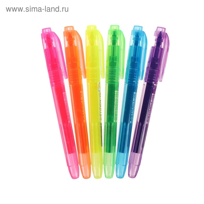 Набор маркеров текстовыделителей 6 цветов, 4.0 мм, Crown