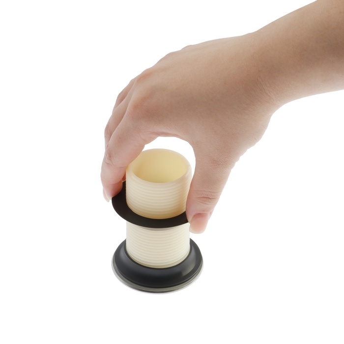 Донный клапан ZEIN B3, корпус пластик, малая кнопка, нержавеющая сталь, без перелива