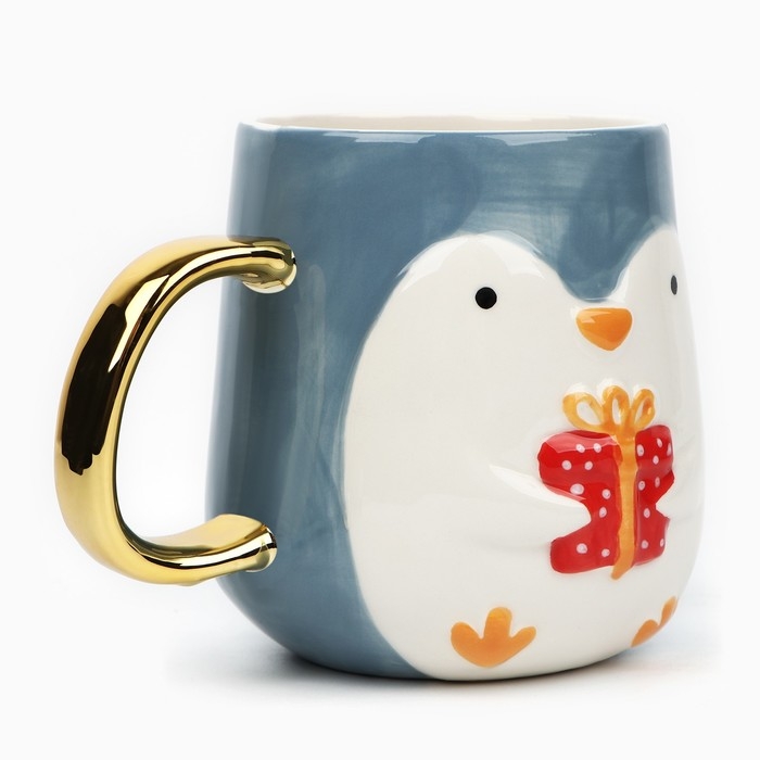 Новый год! Кружка новогодняя керамическая &laquo;Пингвин&raquo;, 600 мл, цвет голубой