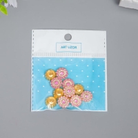 Декор для творчества пластик "Цветок-солнце сиреневый" набор 12 шт 1,4х1,4 см,