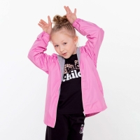 Ветровка для девочки, цвет розовый, рост 128-134 см