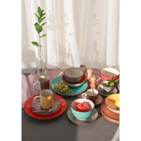 Тарелка керамическая глубокая Доляна &laquo;Морской мир&raquo;, 540 мл, d=18 см, цвет бордовый