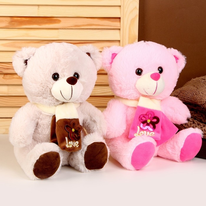 Мягкая игрушка «Мишутка в шарфе», 25 см, цвета МИКС Мягкая игрушка «Мишутка в шарфе», 25 см, цвета МИКС