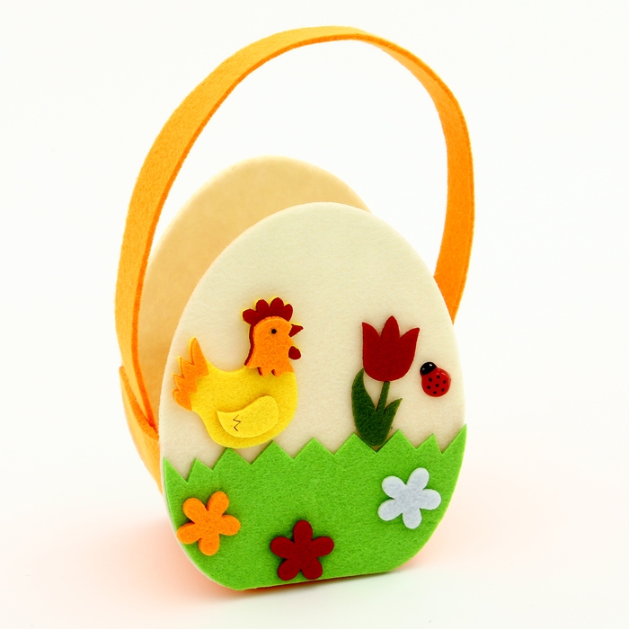 Пасхальный декор корзинка Пасхальный декор корзинка "Петушек на лужайке" 7.5х10.5х17 см