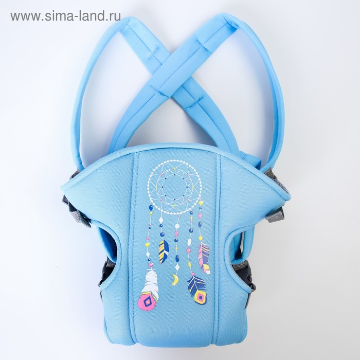Рюкзак-кенгуру для малыша «Перья», от 3 до 10 кг., цвет голубой, Крошка Я Рюкзак-кенгуру для малыша «Перья», от 3 до 10 кг., цвет голубой, Крошка Я