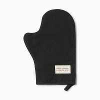 Варежка-прихватка Доляна "Душевная кухня" цв.черный 20х28см, рогожка, 100% х/л