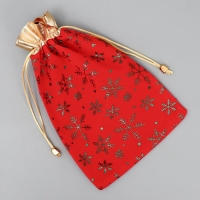 Мешочек подарочный замша &laquo;Тепла и Уюта&raquo;, снежинки, тиснение, 16 х 24 см +/- 1.5 см, Новый год