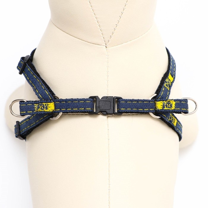 Шлейка Шлейка "Джинс", чёрный подклад, ширина 1 см, ОШ 25-40 см, ОГ 25-40 см