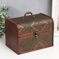 Шкатулка дерево сундук "Золотой орнамент" н-р 3 шт 7,5х12х6,5 11,5х17х10,5 16,5х22,5х15,5 см Шкатулка дерево сундук "Золотой орнамент" н-р 3 шт 7,5х12х6,5 11,5х17х10,5 16,5х22,5х15,5 см