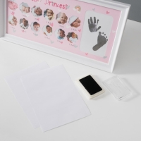 Фоторамка на 12 фото 3х3 см с штемп.подушкой "Маленькая принцесса" белая 2х38х20 см