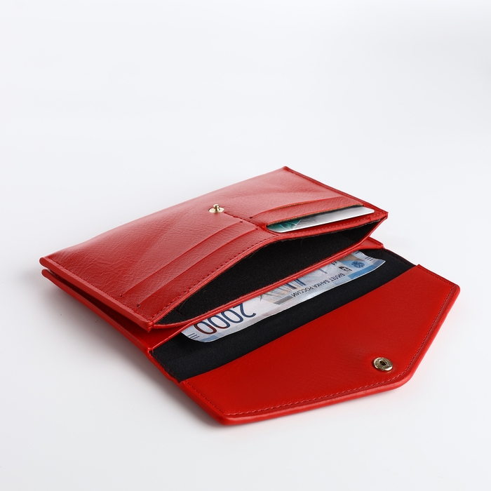 Кошелёк женский на кнопке, цвет красный Кошелёк женский на кнопке, цвет красный