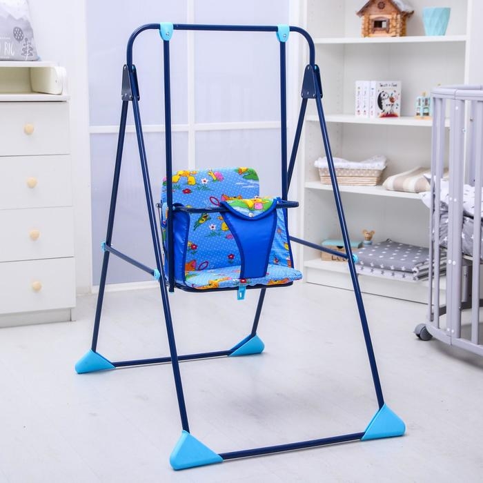 Качели детские напольные &laquo;Ветерок&raquo;, цвет синий,рисунок МИКС