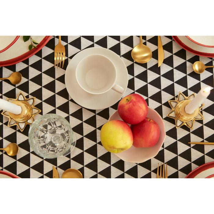 Скатерть Доляна "Треугольники" 145х200&plusmn;3см,100%пэ, рогожка 130 гр/м