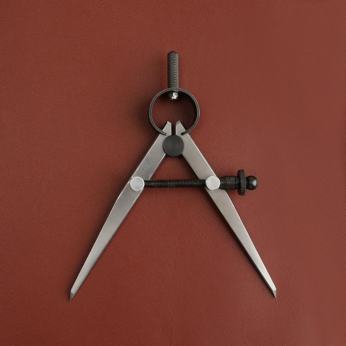 Кронциркуль для кожи, разметочный, 100 мм, 15 &times; 8 см, цвет серебряный/чёрный