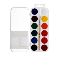 Акварель 12 цветов "Гамма" "Юный художник", медовая, с кистью, пластик Акварель 12 цветов "Гамма" "Юный художник", медовая, с кистью, пластик