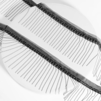 Тесьма металлизированная &laquo;Бахрома&raquo;, 10 см, 4,5 &plusmn; 0,5 м, цвет чёрный