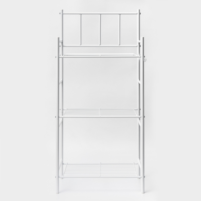 Стеллаж 3-х ярусный напольный, 43&times;26&times;93,5 см, цвет белый