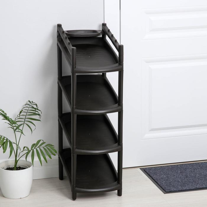 Этажерка для обуви 4-х ярусная &laquo;Узкая&raquo;, 41.5&times;25.5&times;81 см, цвет МИКС