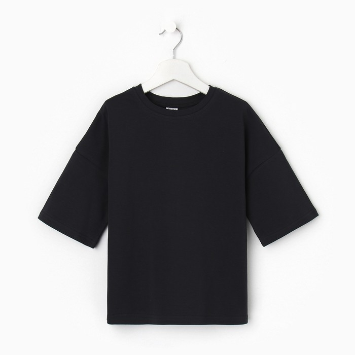 Футболка детская MINAKU:Basic line kids цвет графитовый, рост 140