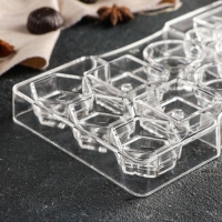 Форма для конфет и шоколада «Ассорти», 14 ячеек, 20×12×2,5 см, цвет прозрачный Форма для конфет и шоколада «Ассорти», 14 ячеек, 20×12×2,5 см, цвет прозрачный