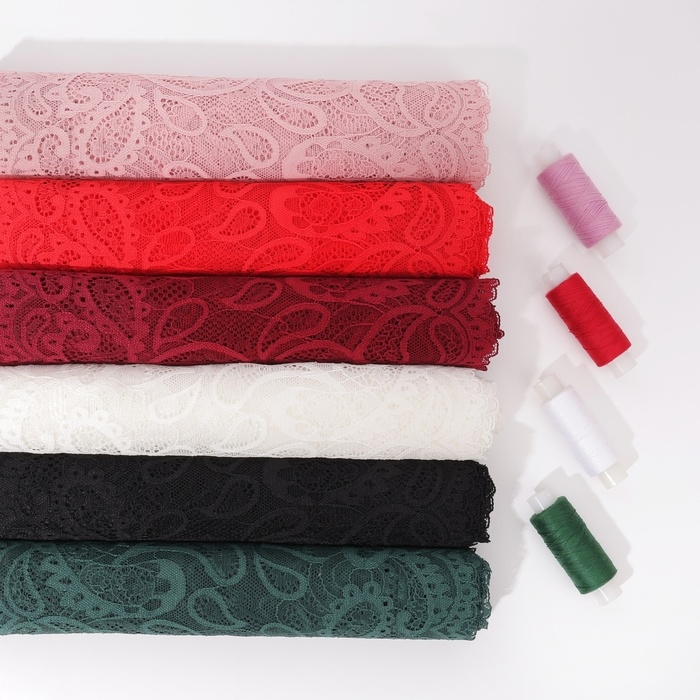 Кружевная эластичная ткань, 230 мм &times; 2,7 &plusmn; 0,5 м, цвет пудровый