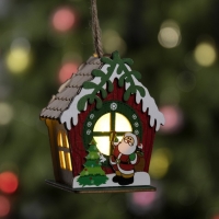Ёлочная игрушка &laquo;Избушка Санты&raquo;, от батареек, свечение тёплое белое