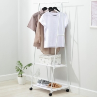 Стойка - вешалка для одежды, 2 полочки, 55&times;42&times;160 см, цвет белый