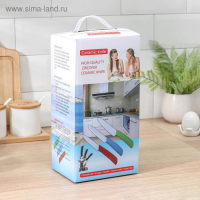 Набор кухонный на подставке Доляна &laquo;Симпл&raquo;, 5 предметов: ножи 7,5 см, 10,5 см, 13 см, 15 см, овощечистка, цвет голубой