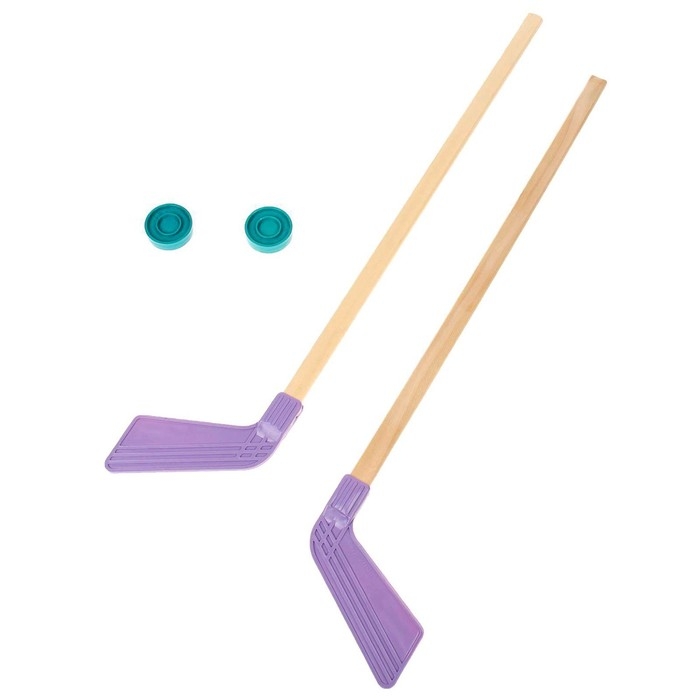 Детский хоккейный набор, 2 шайбы, 2 клюшки 80 см, МИКС Детский хоккейный набор, 2 шайбы, 2 клюшки 80 см, МИКС