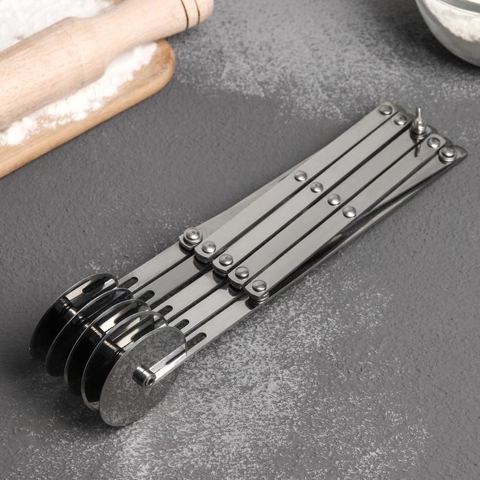 Тесторезка растяжимая Доляна, 5 дисков, 24,5&times;5 см