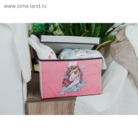 Короб стеллажный для хранения с крышкой «Единорог», 39×25×25 см Короб стеллажный для хранения с крышкой «Единорог», 39×25×25 см