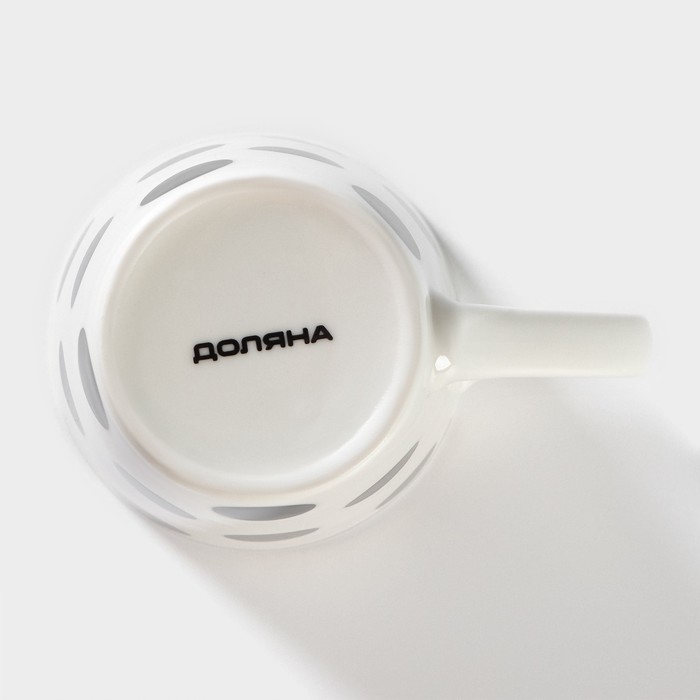Кружка фарфоровая Доляна «Круги», 350 мл, цвет белый Кружка фарфоровая Доляна «Круги», 350 мл, цвет белый