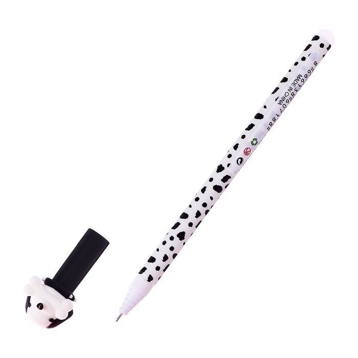 Ручка гелевая 0.5 мм, со стираемыми чернилами, синяя, штрихкод на штуке, МИКС Собачки